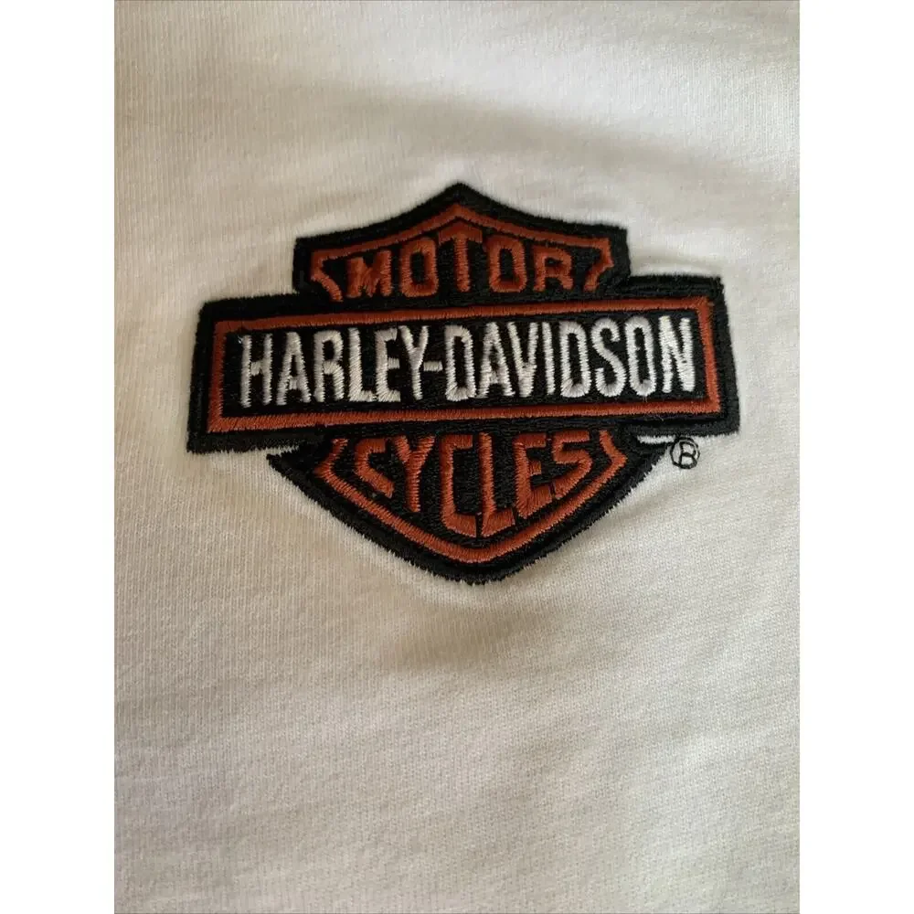 Harley Davidson Long Sleeve Flames Large Embroidered Back Size Large
